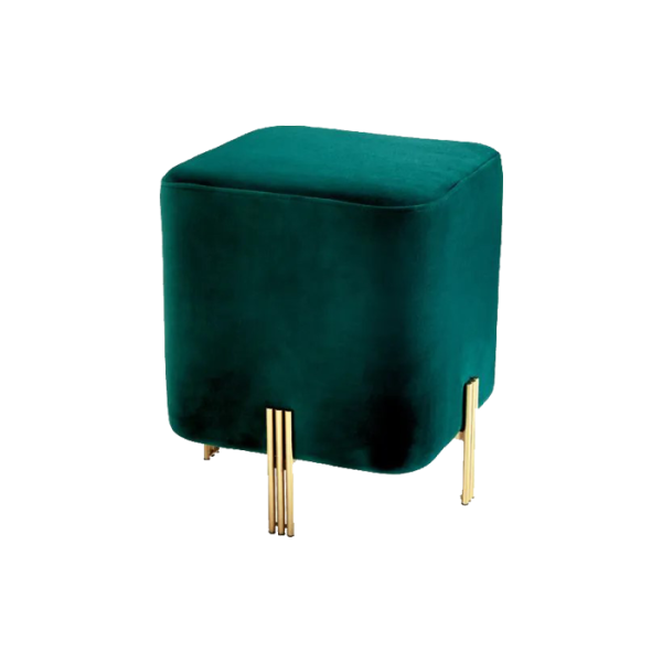 STOOL BURNETT GREEN VELVET