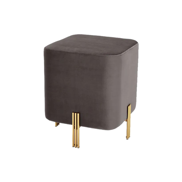 STOOL BURNETT GREY VELVET