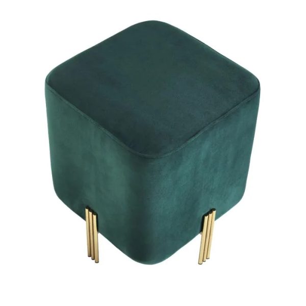 STOOL BURNETT GREEN VELVET